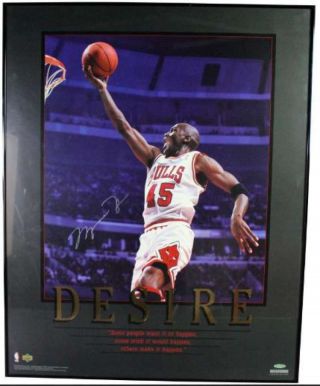 Michael Jordan Signed Framed The Desire Never Dies 24x30 Photo /500 Ud Pc896