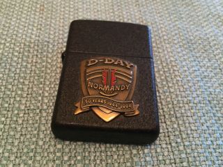 Black Crackle Zippo — Commemorating D - Day Normandy 50 Years 1944 - 1994