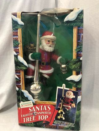 Mr.  Christmas Vintage Lighted Animated Santa Tree Top Complete W/ X Fuses