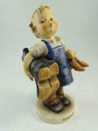 Vintage Goebel Hummel Figurine Statue TMK - 3 Boots 143/I Germany Porcelain 6.  75 