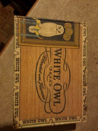 Vintage White Owl Brand Invincible Cigar Box Cardboard Tax Stamp District 12 Pa