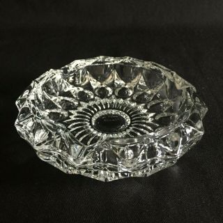 Vintage Diamond Teardrop Cut Glass Crystal 3 Rest Ashtray Cigar Made In France