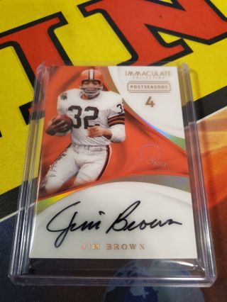 2019 Immaculate Jim Brown On Card Auto Browns 1/4 Ebay 1/1 Nn