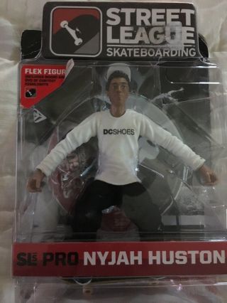 Rare Nyjah Huston Street League Skateboarding Figure With Dvd