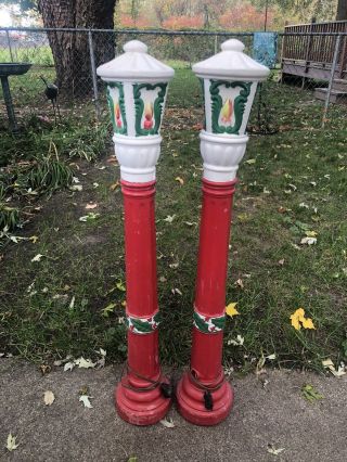 Vintage Lamppost Blow Mold Christmas Yard Decorations