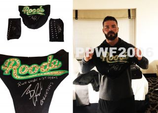 Wwe Bobby Roode Nxt Debut Hand Signed Ring Worn Trunks Pads With Proof And