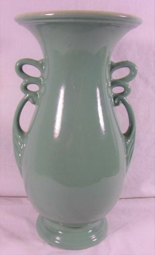 Abingdon Pottery Vintage Vase Art Deco Mid Century Modern Sea Foam Green Beauty