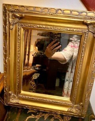 Vintage Mirror With Ornate Gold Frame Style Rococo 15 " X 13 "