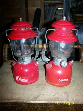 2 Vintage Coleman 200a Lanterns 1963 & 1966