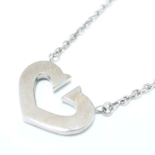 Authentic Cartier C Heart Necklace 18kwg (750) White Gold Vintage