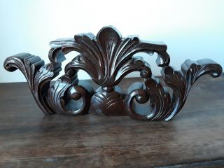 Vintage Architectural Carved Mahogany Wood Pediment