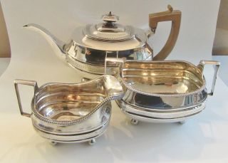 Antique English Sterling Silver Tea Set 1807 London Maker Initial Hs