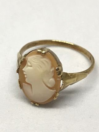 Vintage 9ct Gold Cameo Ring Size O Not Scrap