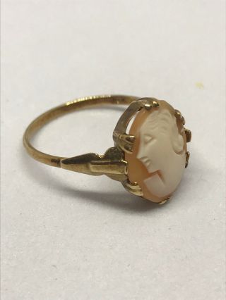 Vintage 9ct Gold Cameo Ring Size O Not Scrap 3