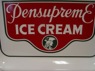 Vintage Proudly Serve Pensupreme Ice Cream Porcelain Advertising Serving Tray 2