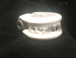 White Winged Gt Stamped Vintage 80s Old School Bmx Seat Clamp Pro Performer