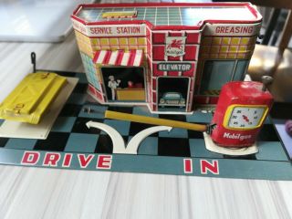 Antique Mobil Gas Service Station Toy,  Metal