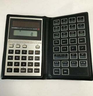 Scientific Calculator Vintage Casio Fx - 411 Slim Line Solar Cell Powered Bi Fold