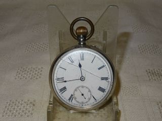 Antique Sterling Silver Open Faced Pocket Watch - F Stubbs,  Loughborough - 1895