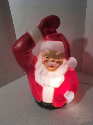 Vintage General Foam Plastics Santa Claus Blow Mold Waving Lighted Christmas