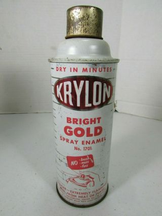 Vintage Spray Paint Can Krylon Cone Top Bright Gold No.  1701 Spray Enamel