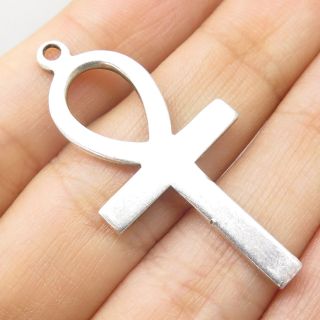 Vintage Theda 925 Sterling Silver Open Egyptian Cross Ankh Pendant