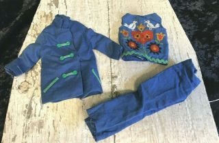 Vintage Mattel Skipper Fun Time Outfit With Jacket Embroidered Top And Pants