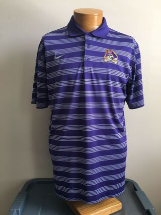 Nike Team Dri - Fit East Carolina Ecu Pirates Purple Polo Shirt Men’s Large