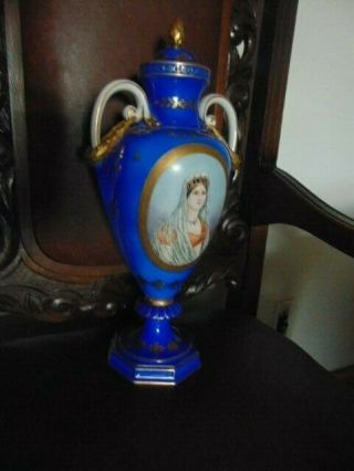 Gorgeous Antique Carl Thieme Dresden Marked Porcelain Hand Painted Urn 16 " Tall