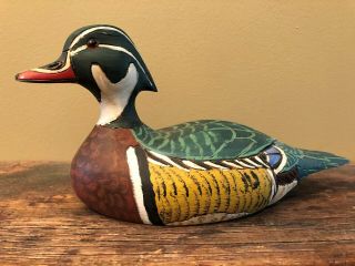 Decorative Hand Carved Wood Duck Decoy Hunting Folk Art Pocono Mountains Pa Old