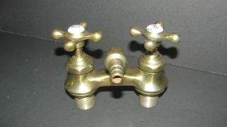 VTG/ANTIQUE CLAWFOOT BATHTUB BRASS FAUCET With PORCELAIN HOT And COLD HANDLES 2