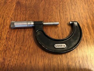 Vintage Starrett No.  436 Outside Micrometer 1” - 2” Machinist Tool Usa