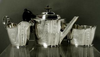 Gorham Sterling Tea Set 1908 - 1912 Hand Decorated 2