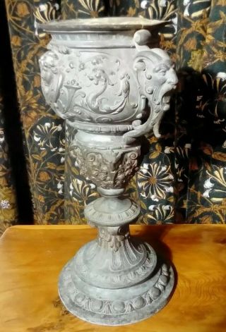 Antique French Bronze Lamp Base.  Large Size Cast Urn.  Renaissance.  Rococo.