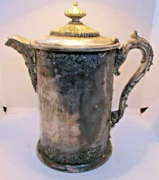 Derby Silver Co.  Silverplate Porcelain Lined Water Pitcher Antique 2013 1800 