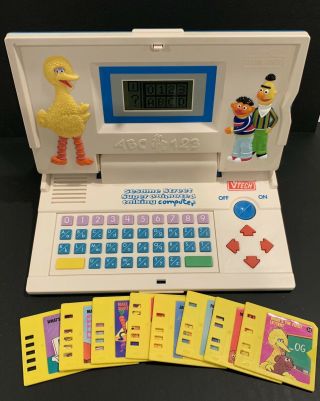 Vintage Sesame Street Animated Talking Vtech Computer 16 Games