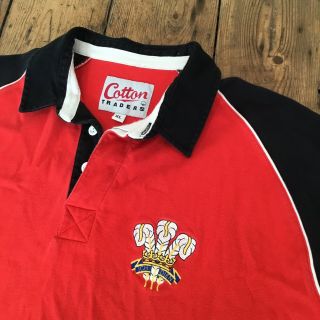 Vintage Early 1990s Wales Rugby Shirt XL Cotton Traders 90s 2