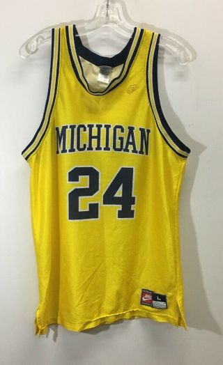Vintage Michigan Wolverines 24 Ncaa Nike Jersey Size Large Yellow Jimmy King