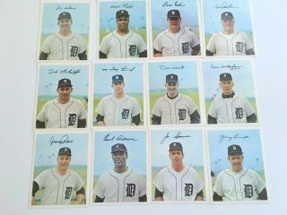 Vintage 10 Very Rare Color Signed Photos Of The Detroit Tigers Players.