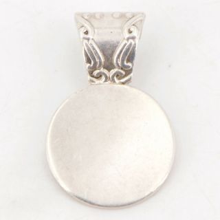 Vtg Sterling Silver - Southwestern Engravable Filigree Ornate Pendant - 15.  5g