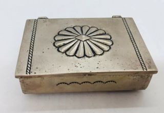 Vintage Navajo Native American Sterling Silver Hand Made Ornate Box