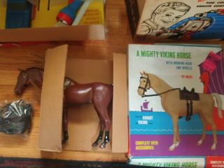 Vintage Marx Eric Mighty Viking Horse Nodding Head & Wheels Box Rare