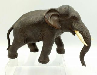 Meiji Period Japanese Bronze Elephant Artist Signed Art Sculpture Statue