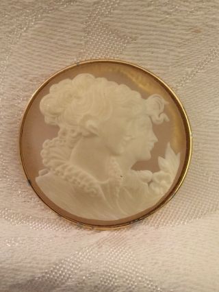 Vintage Ben Amun Signed Goldtone Double Face Cameo Brooch Pin Large From Estate