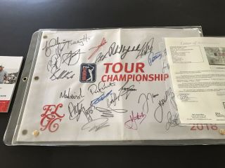Tiger Woods,  B.  Koepka,  R.  Mcilroy - 2018 Tour Championship Signed Flag Jsa/loa