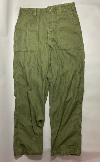 Vintage Vietnam Era Us Army 34x31 Cotton Sateen Og 107 Fatigue Trouser Pants
