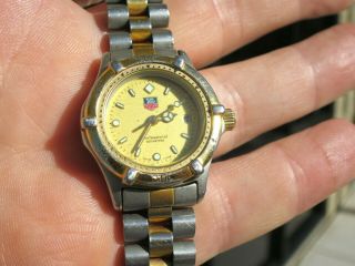 Ladies Tag Heuer 2000 2 - Tone 18k Gold Plate & Ss Professional Watch Gold Dial