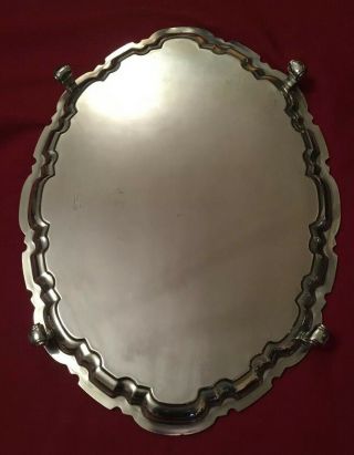 Large Vintage Silver Plated Footed Tray By Roberts & Belk c.  1930’s - 41cm x 30cm 3