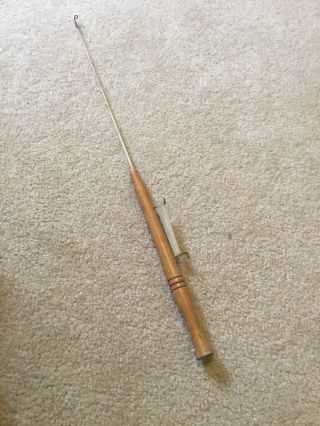 Vintage Wooden Ice Fishing Pole Rod Outdoor Sports