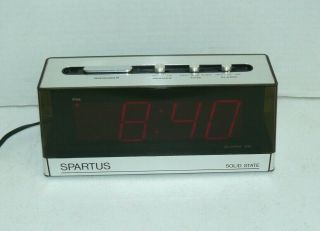 Vintage 1970s Spartus Red Led Alarm Clock Model 21 - 3022 - 500